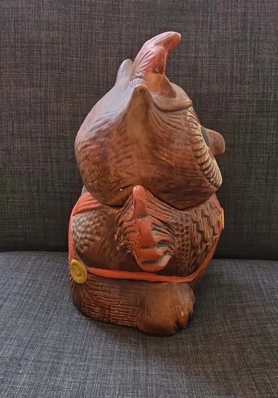 Vintage 1960's California Originals Winking and Waving Owl Ceramic Cookie Jar